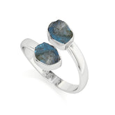 labradorite rough shape stackable bezel-set ring